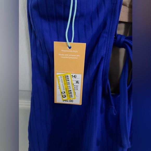 22) Wide Ribbed Ring Medium Coverage One Piece Swimsuit - Kona Sol™ NWT SZ large - Picture 6 of 6